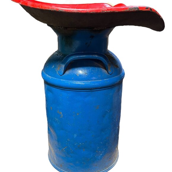Antique Walter A Wood Tractor Seat On Milk Jug Cast Iron Painted Handmade Decor - Picture 6 of 15